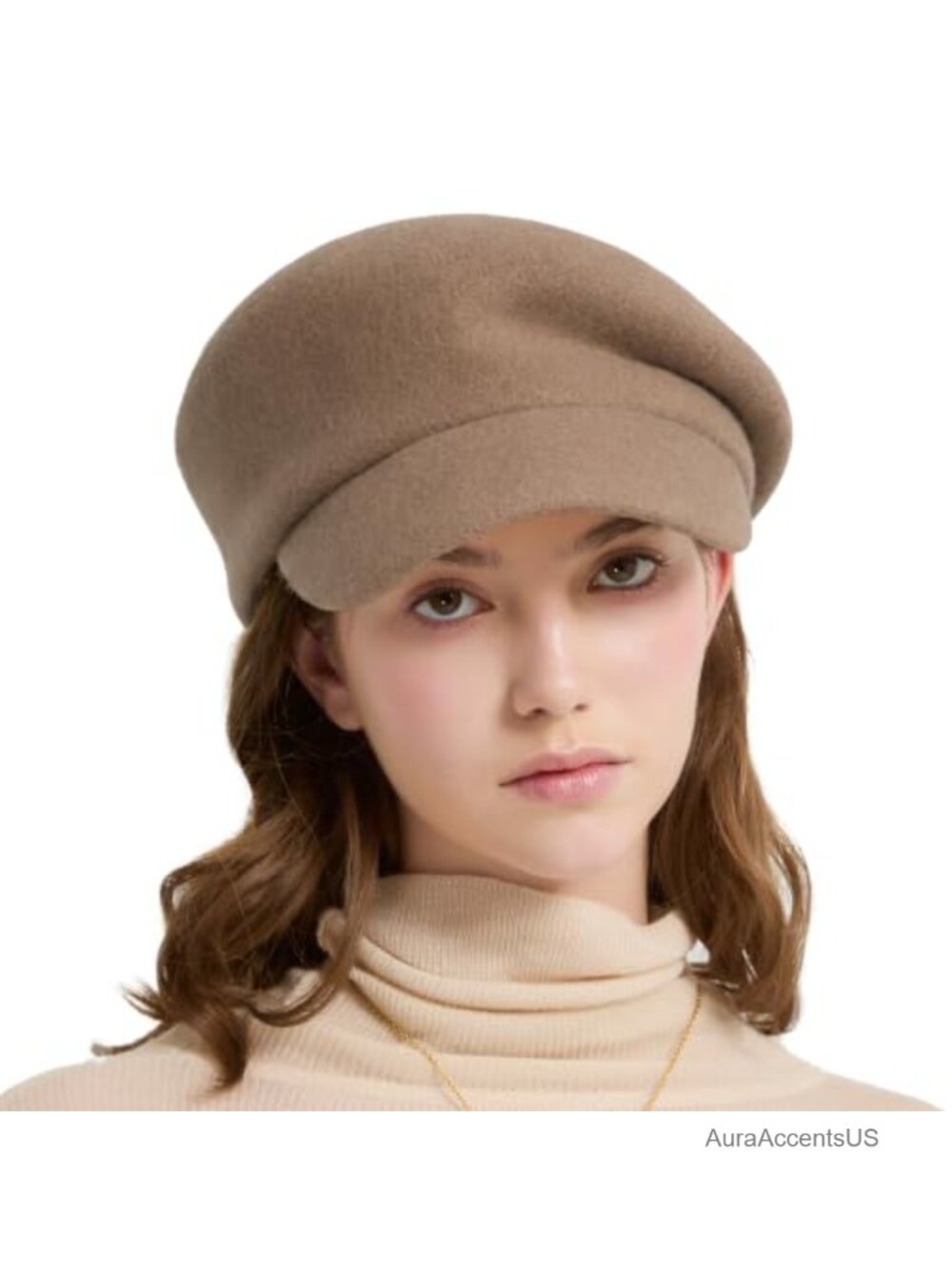 Women's Merino Wool Newsboy Cap French Beret Hat Adjustable